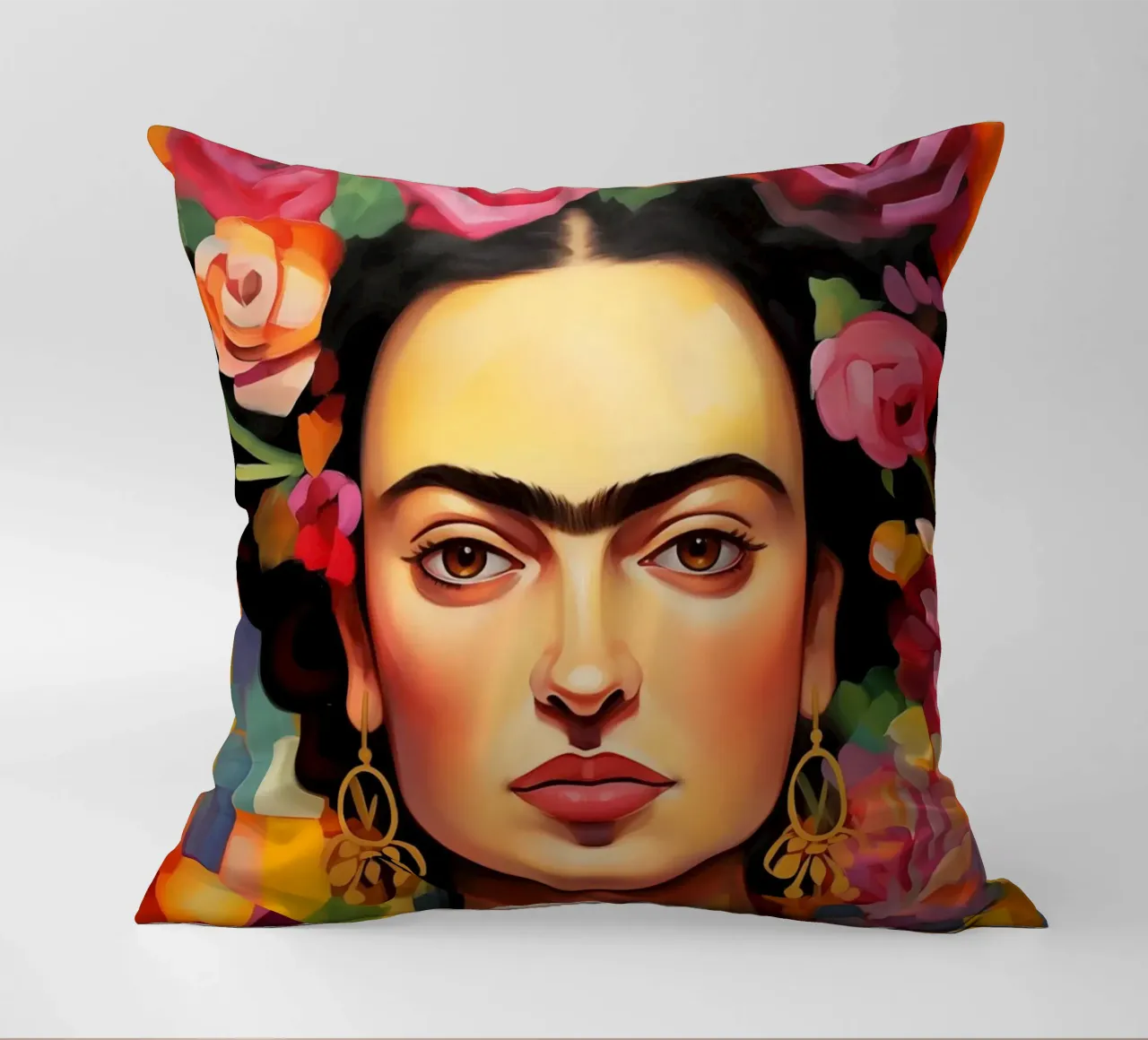 La creatività in fiore di Frida cuscino da Carinaprint