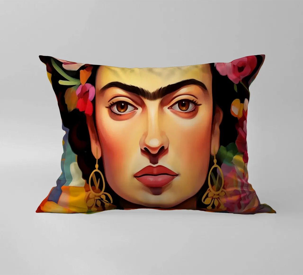 La creatività in fiore di Frida cuscino da Carinaprint