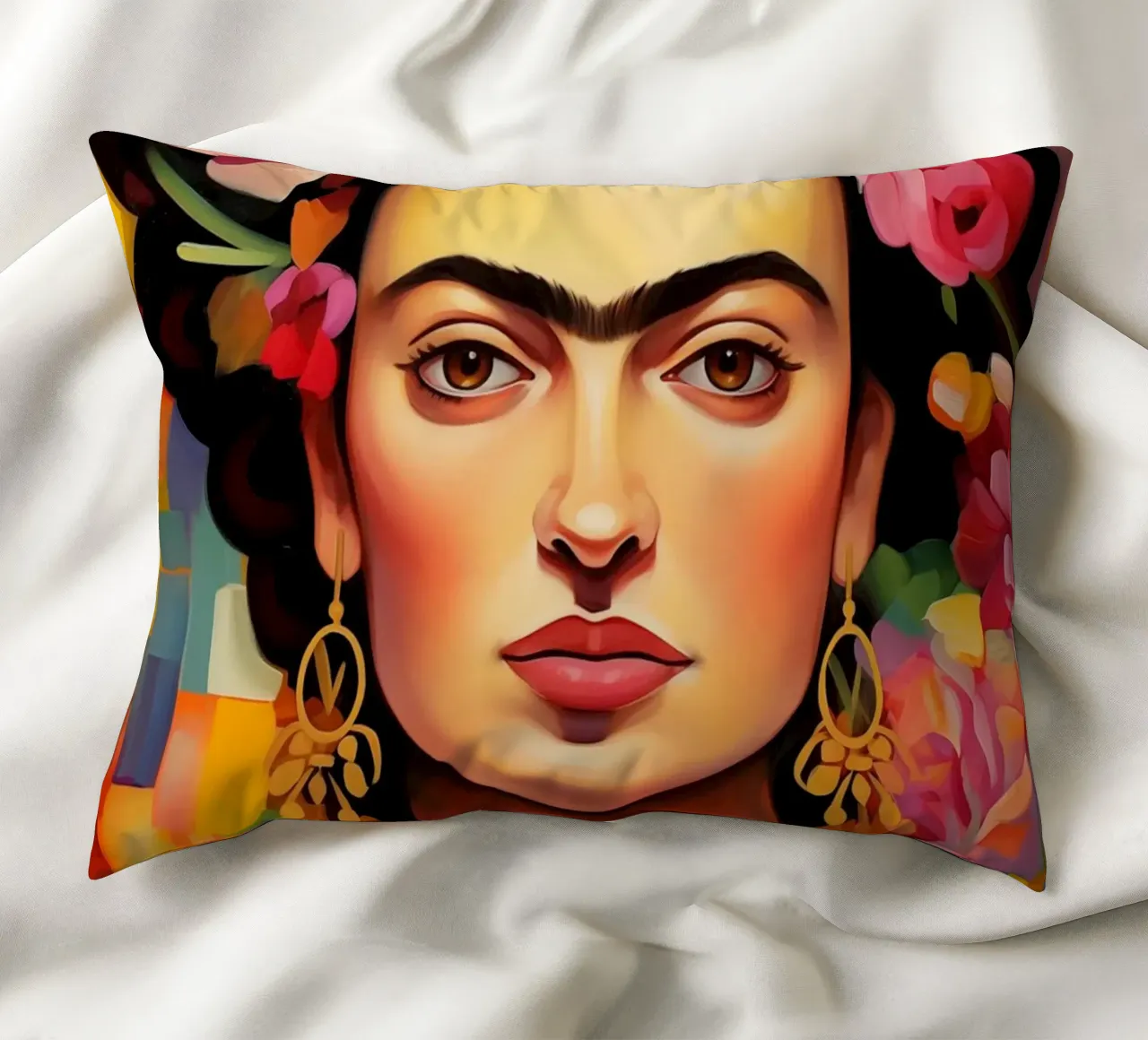 La creatività in fiore di Frida cuscino da Carinaprint