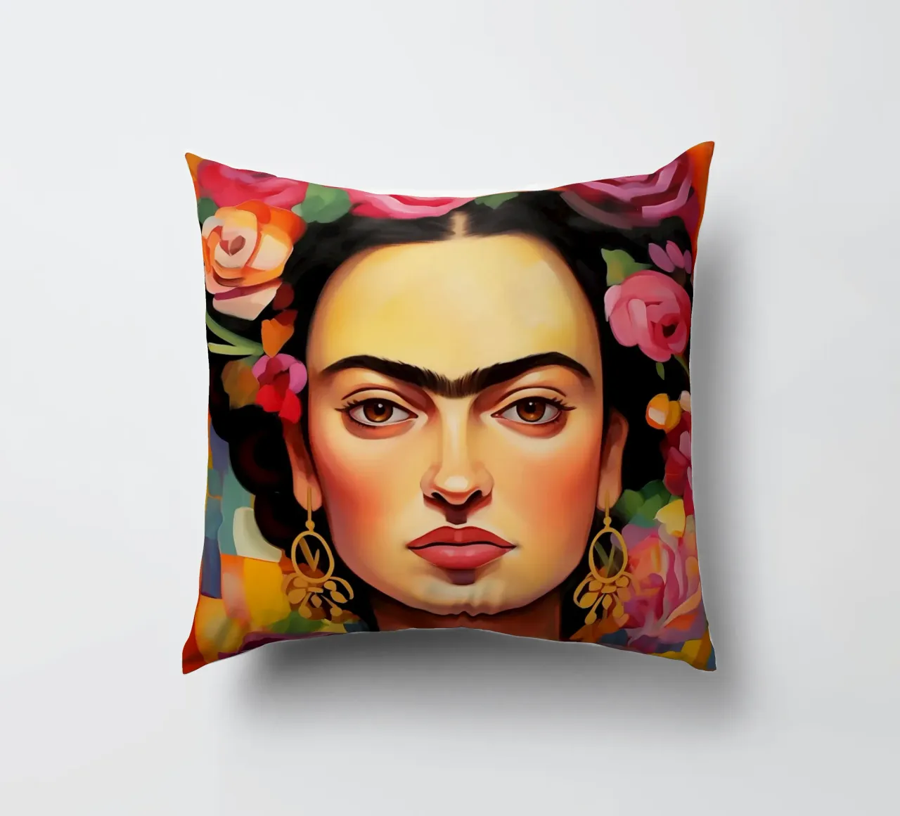 La creatività in fiore di Frida cuscino da Carinaprint