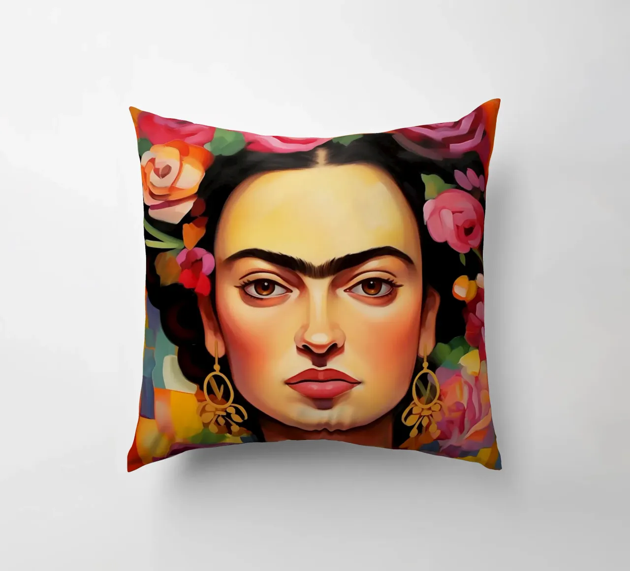 La creatività in fiore di Frida cuscino da Carinaprint