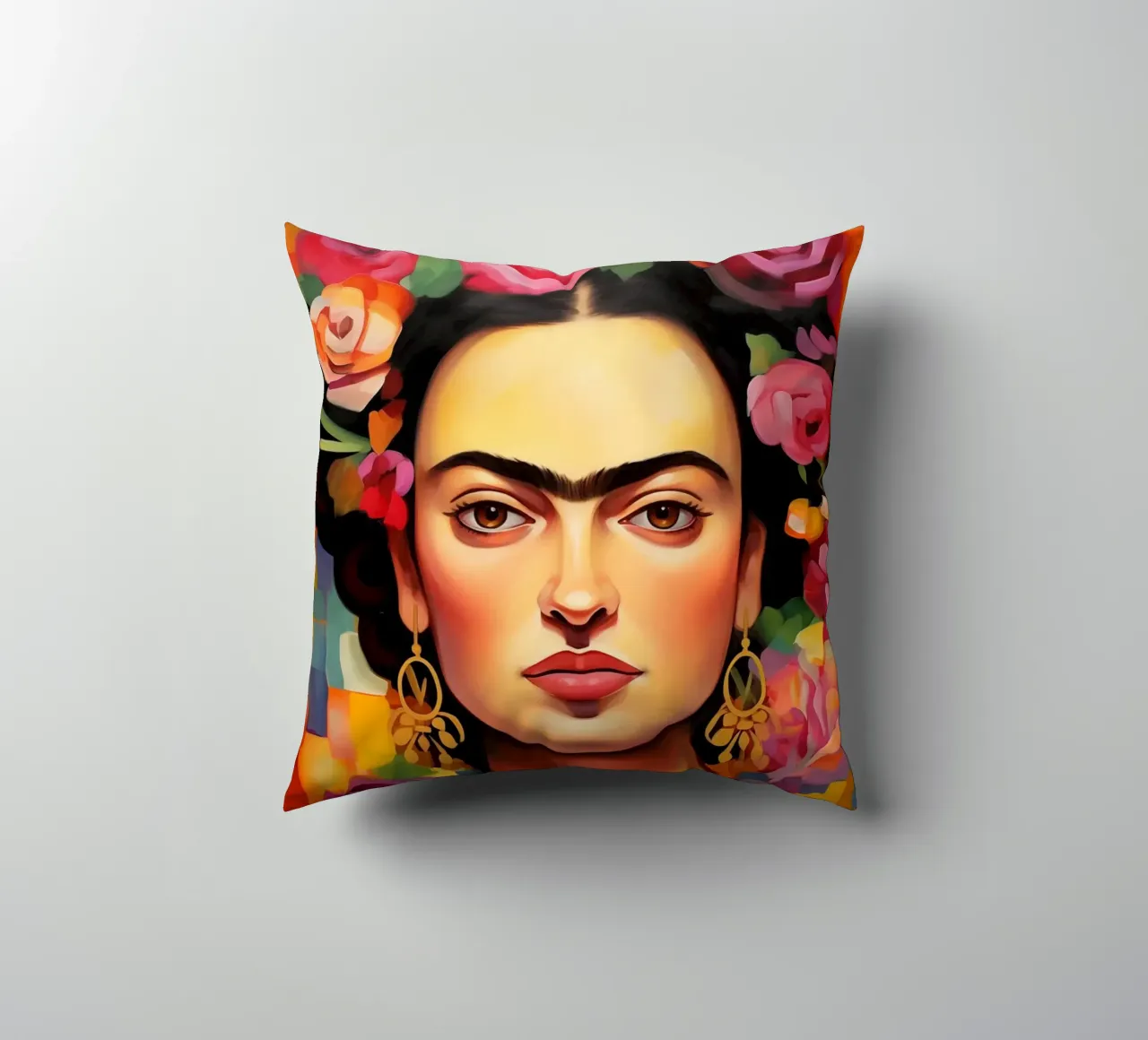 La creatività in fiore di Frida cuscino da Carinaprint