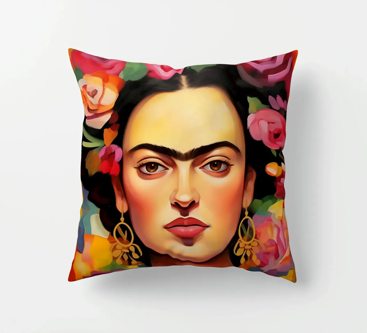 La creatività in fiore di Frida cuscino da Carinaprint