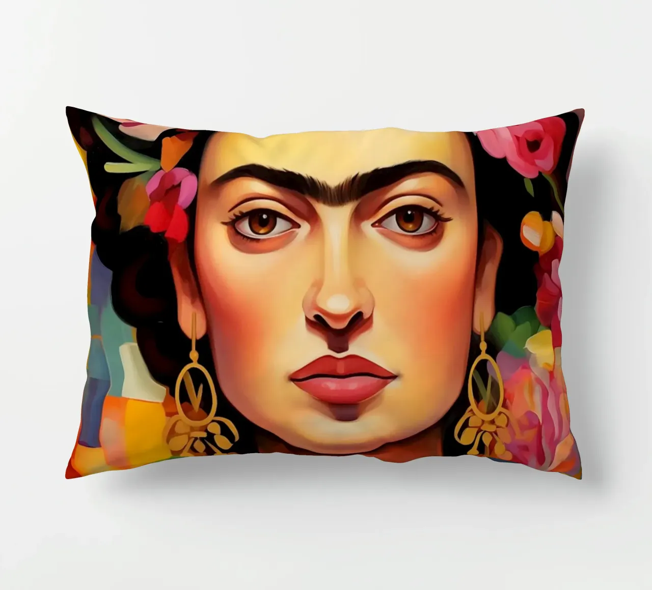 La creatività in fiore di Frida cuscino da Carinaprint