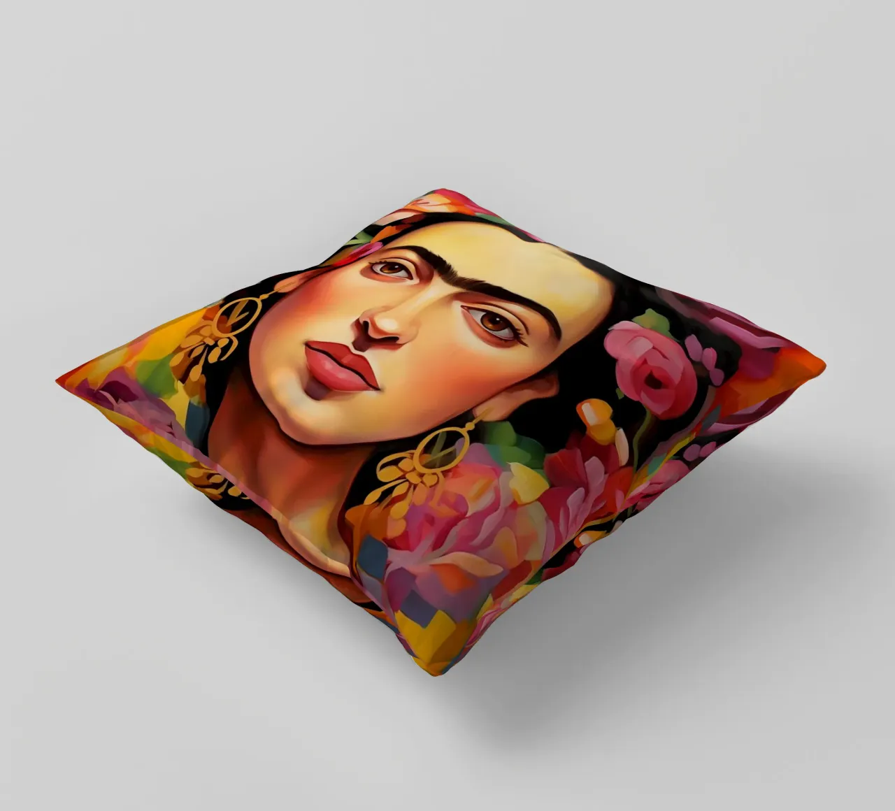 La creatività in fiore di Frida cuscino da Carinaprint