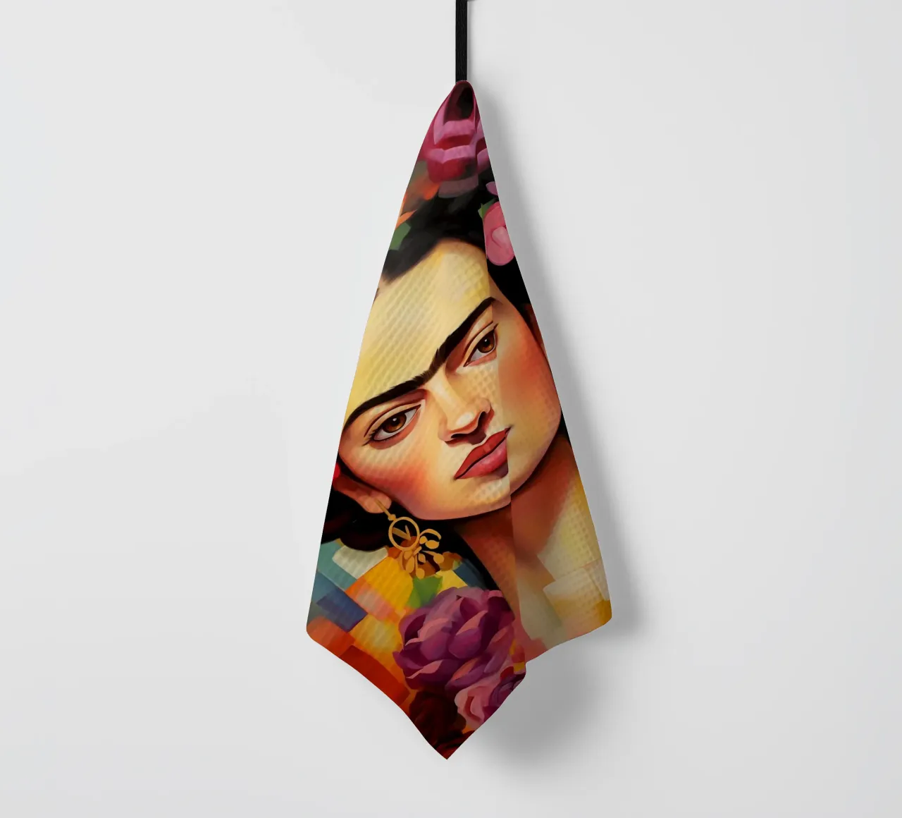 La creatività in fiore di Frida canovaccio da cucina da Carinaprint