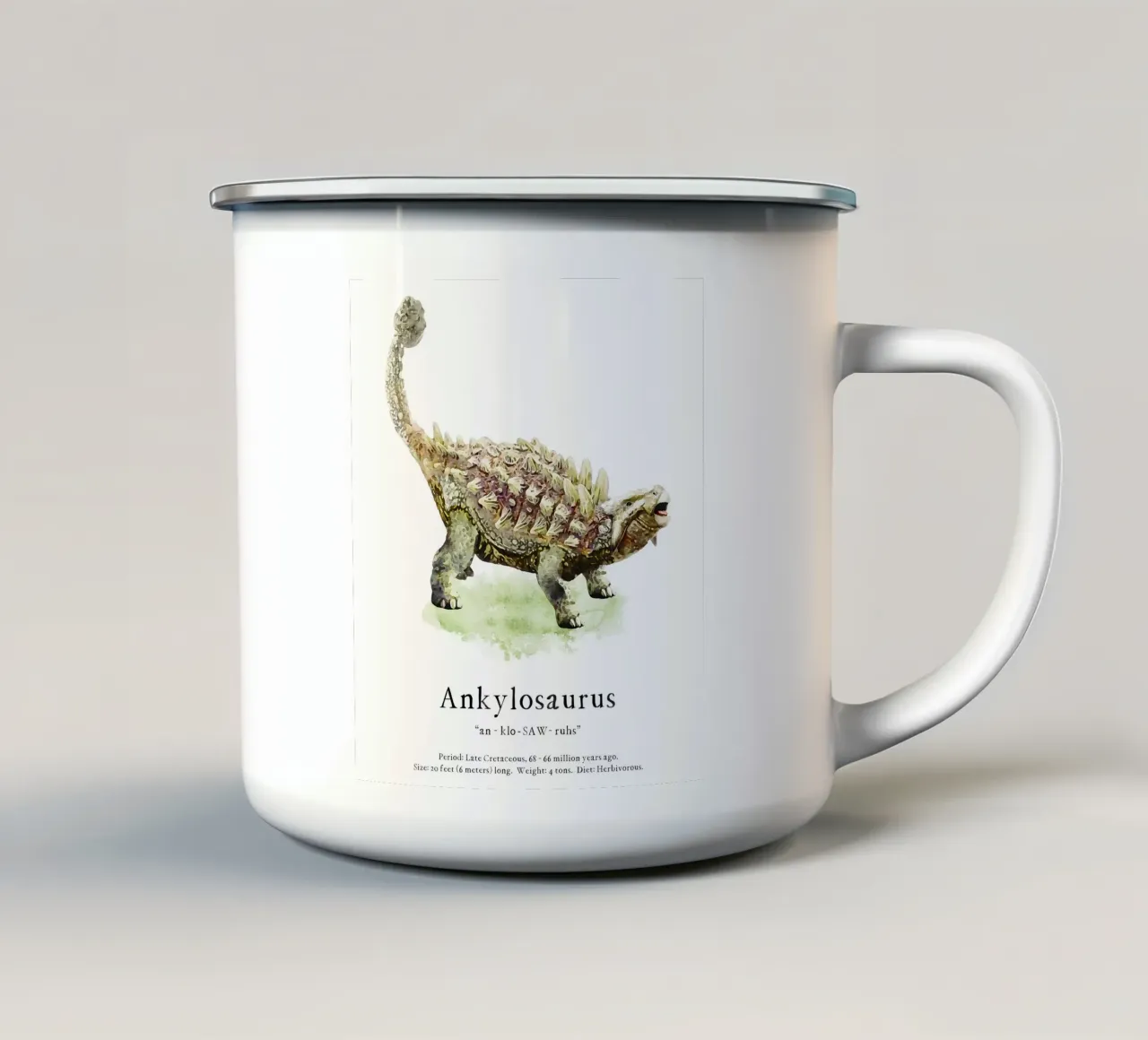 Ankylosaurus tazza in smalto da Lila x Lola
