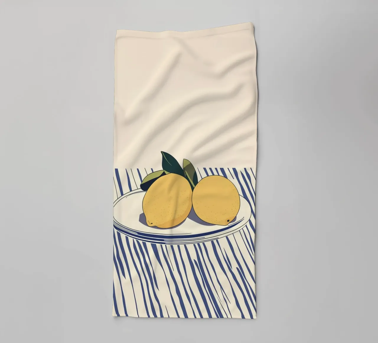 Spring art with lemons towel by Carinaprint