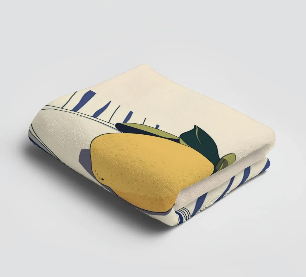 Spring art with lemons towel by Carinaprint