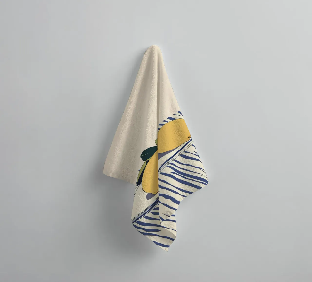 Spring art with lemons towel by Carinaprint