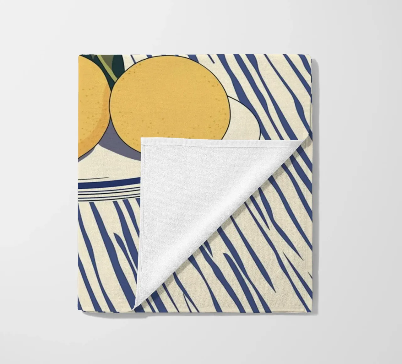 Spring art with lemons beach towel by Carinaprint