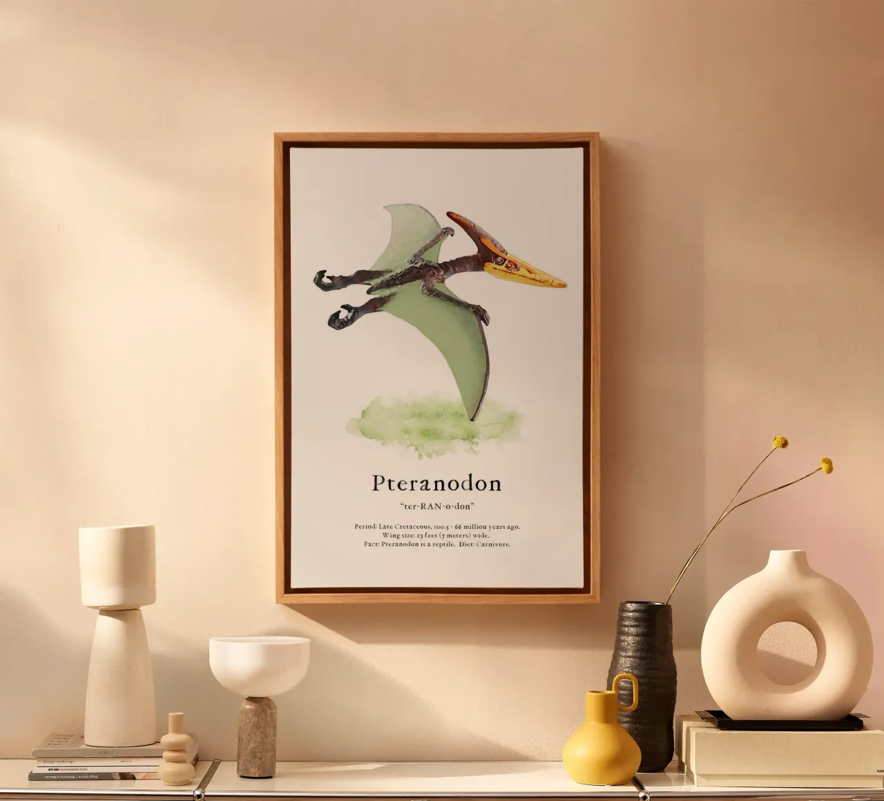 Pteranodon tela con Cornice a cassetta da Lila x Lola