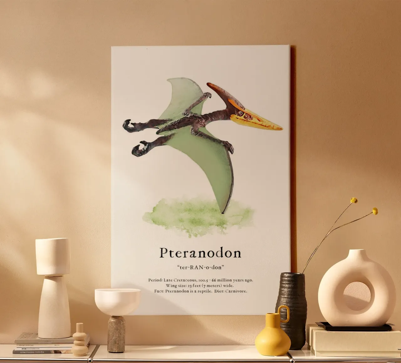 Pteranodon tela con Cornice a cassetta da Lila x Lola