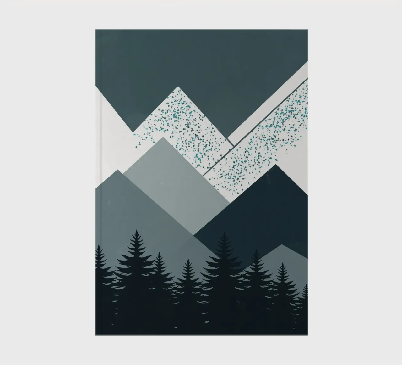 Nordic landscape mountain range notebook by Little Dean