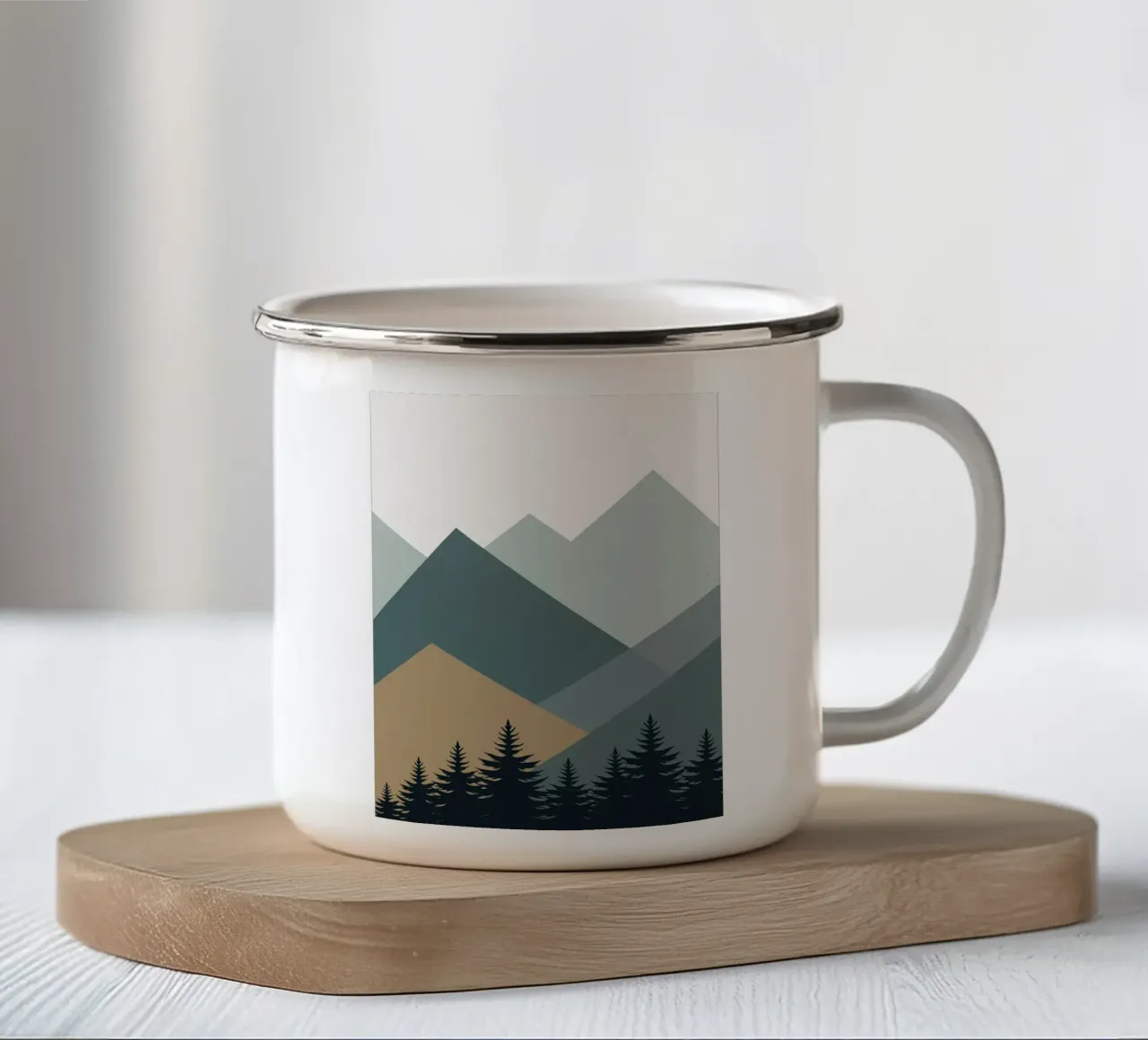 Paesaggio nordico catena montuosa 02 tazza in smalto da Little Dean