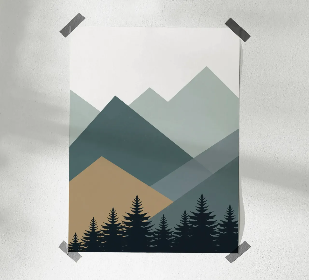 Paysage nordique chaîne de montagnes 02 hahnemühle de Little Dean