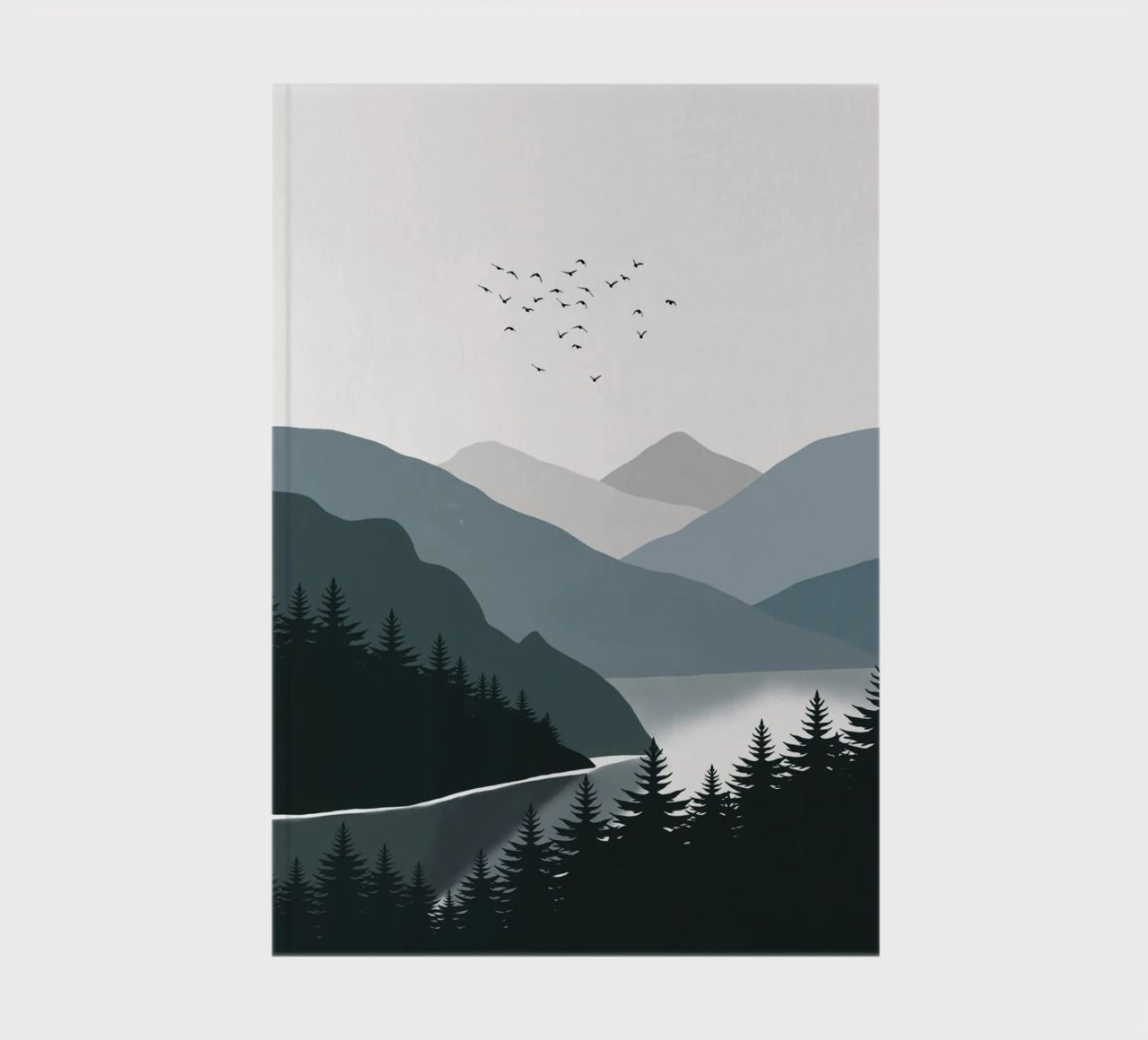 Nordic landscape mountain range 03 notebook by Little Dean