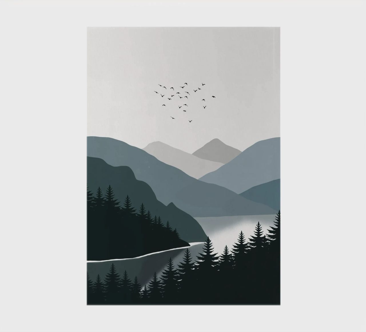 Nordic landscape mountain range 03 notebook by Little Dean