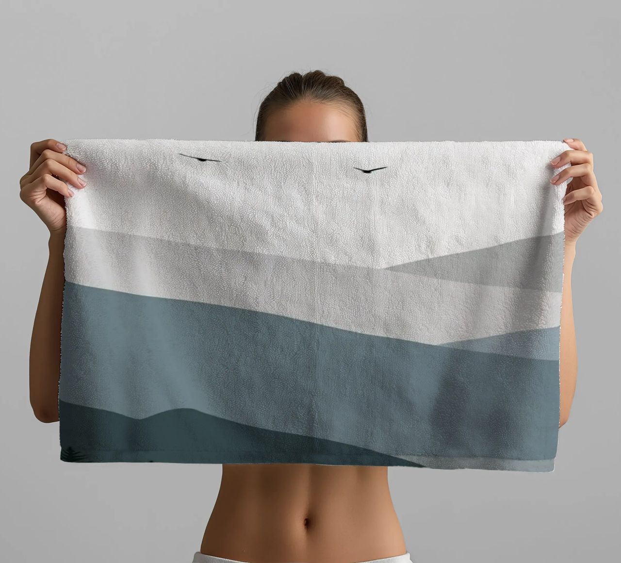 Nordic landscape mountain range 03 towel by Little Dean