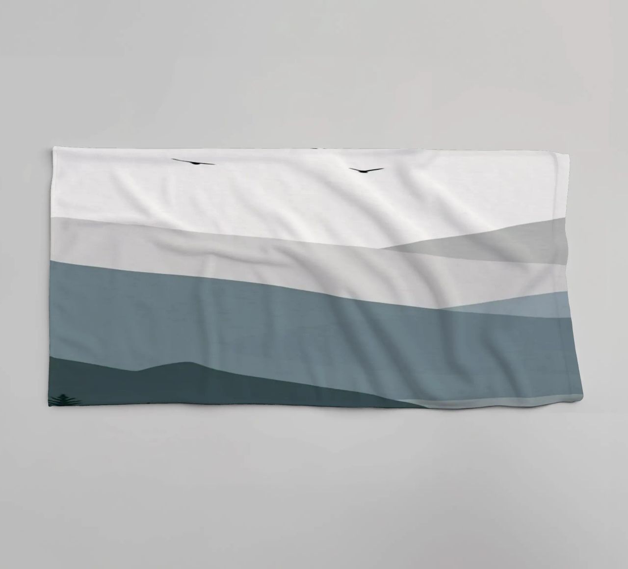 Nordic landscape mountain range 03 towel by Little Dean