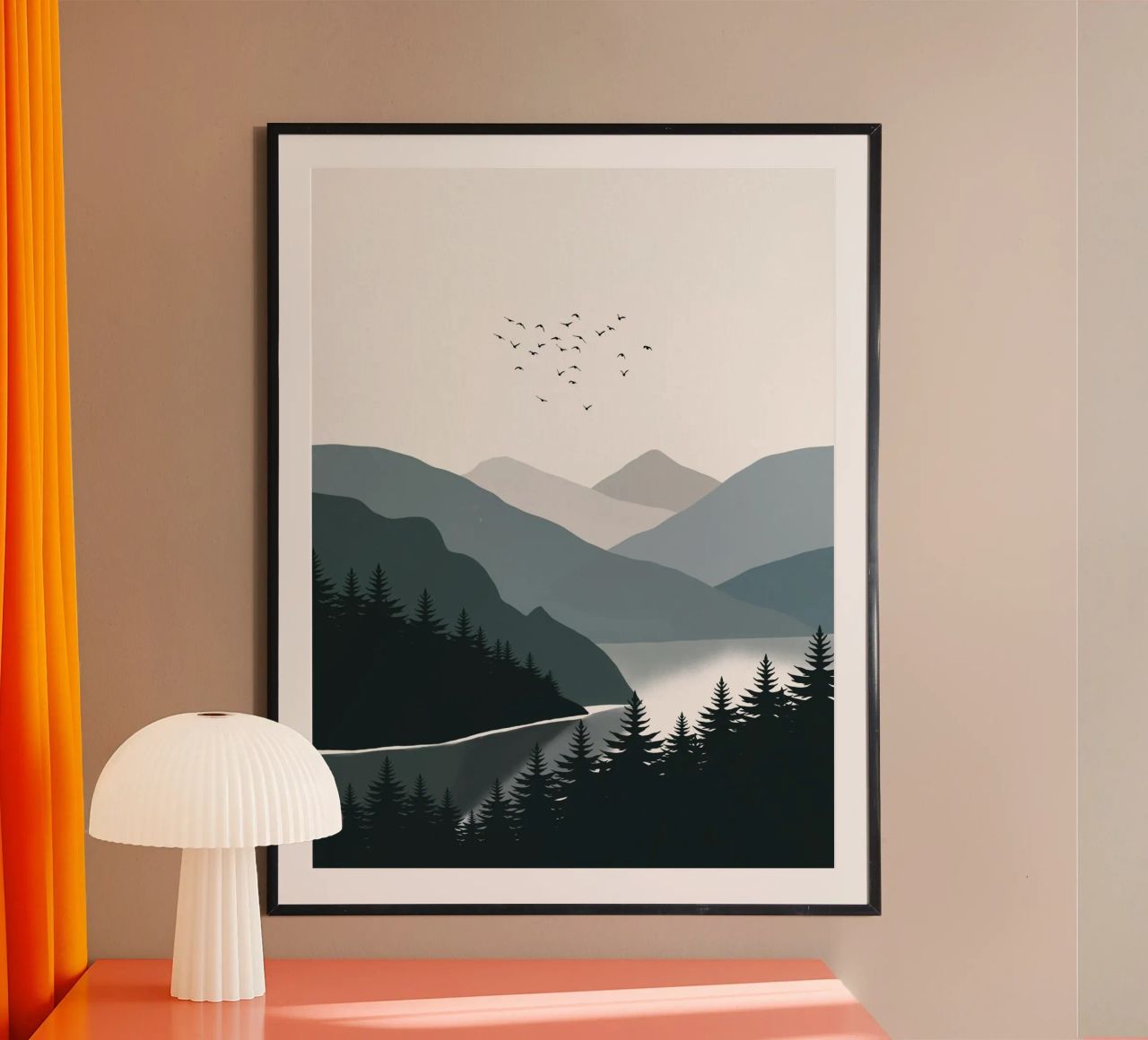 Nordische Landschaft Bergkette 03 Poster von Little Dean