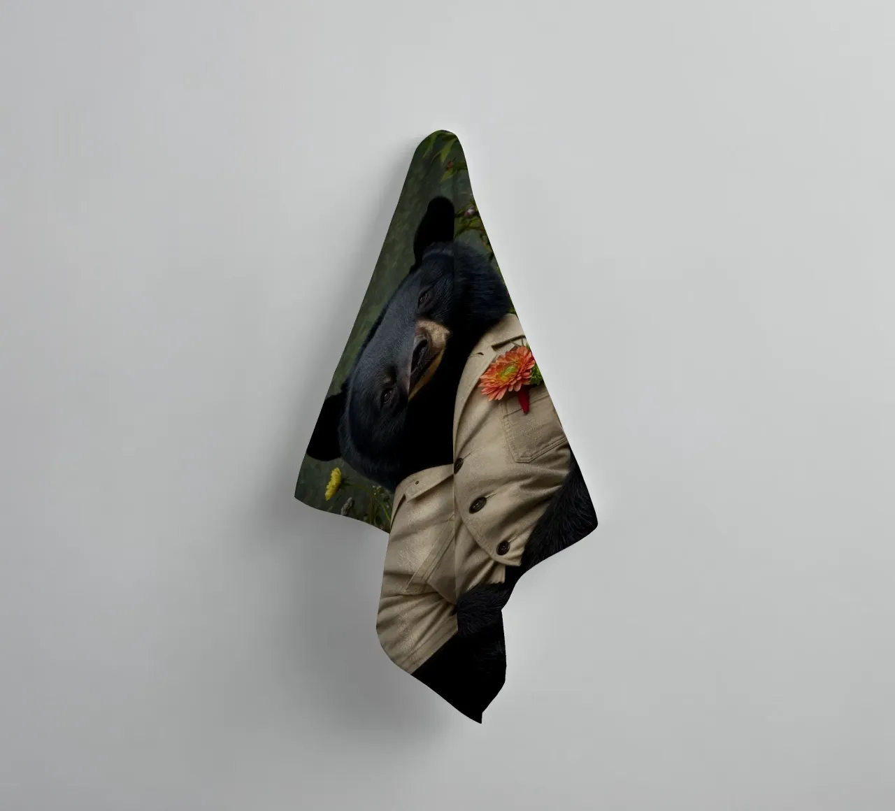 Orso floreale asciugamano da bagno da Pawtrait Studio