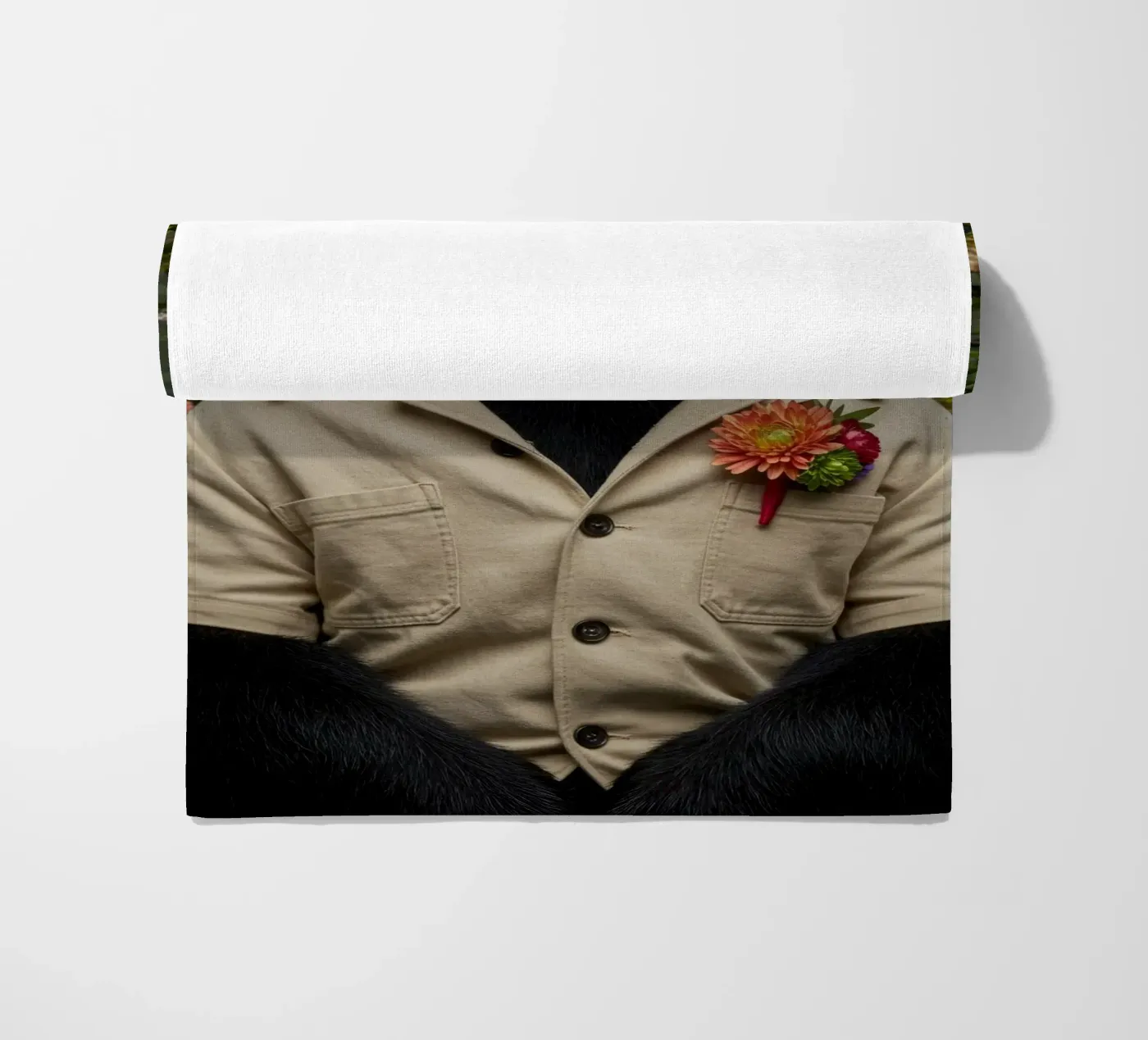 Orso floreale telo mare da Pawtrait Studio