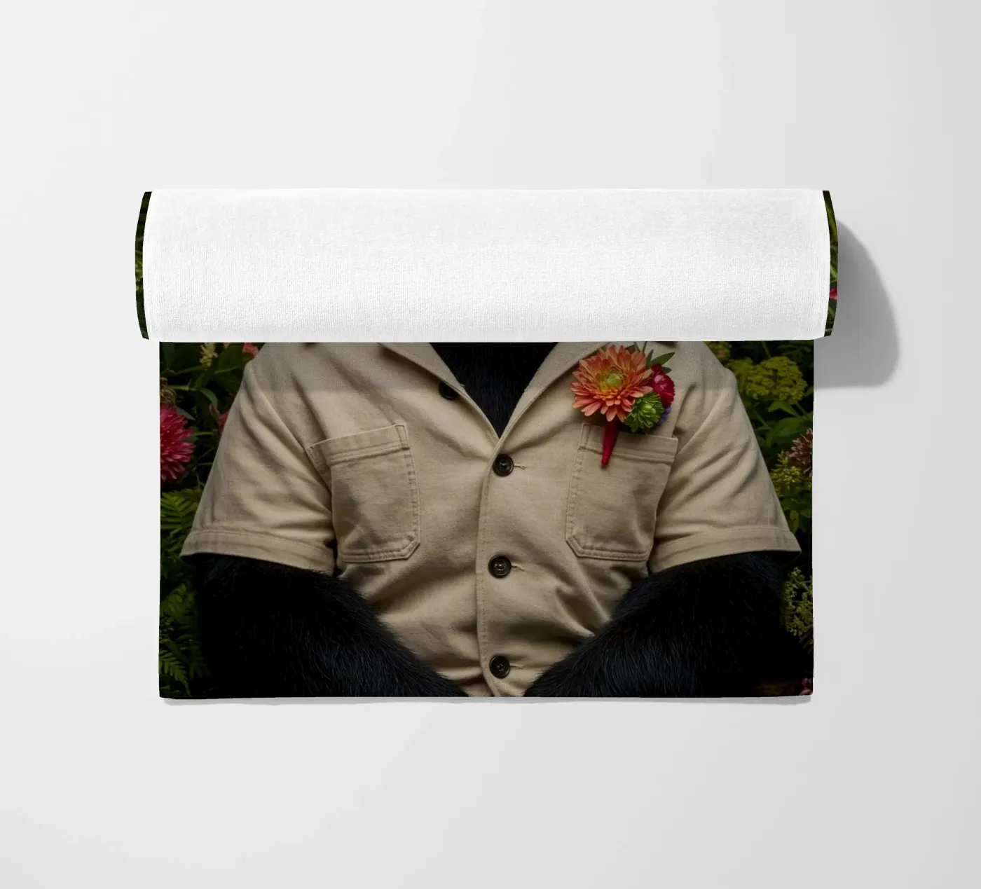 Orso floreale telo mare da Pawtrait Studio