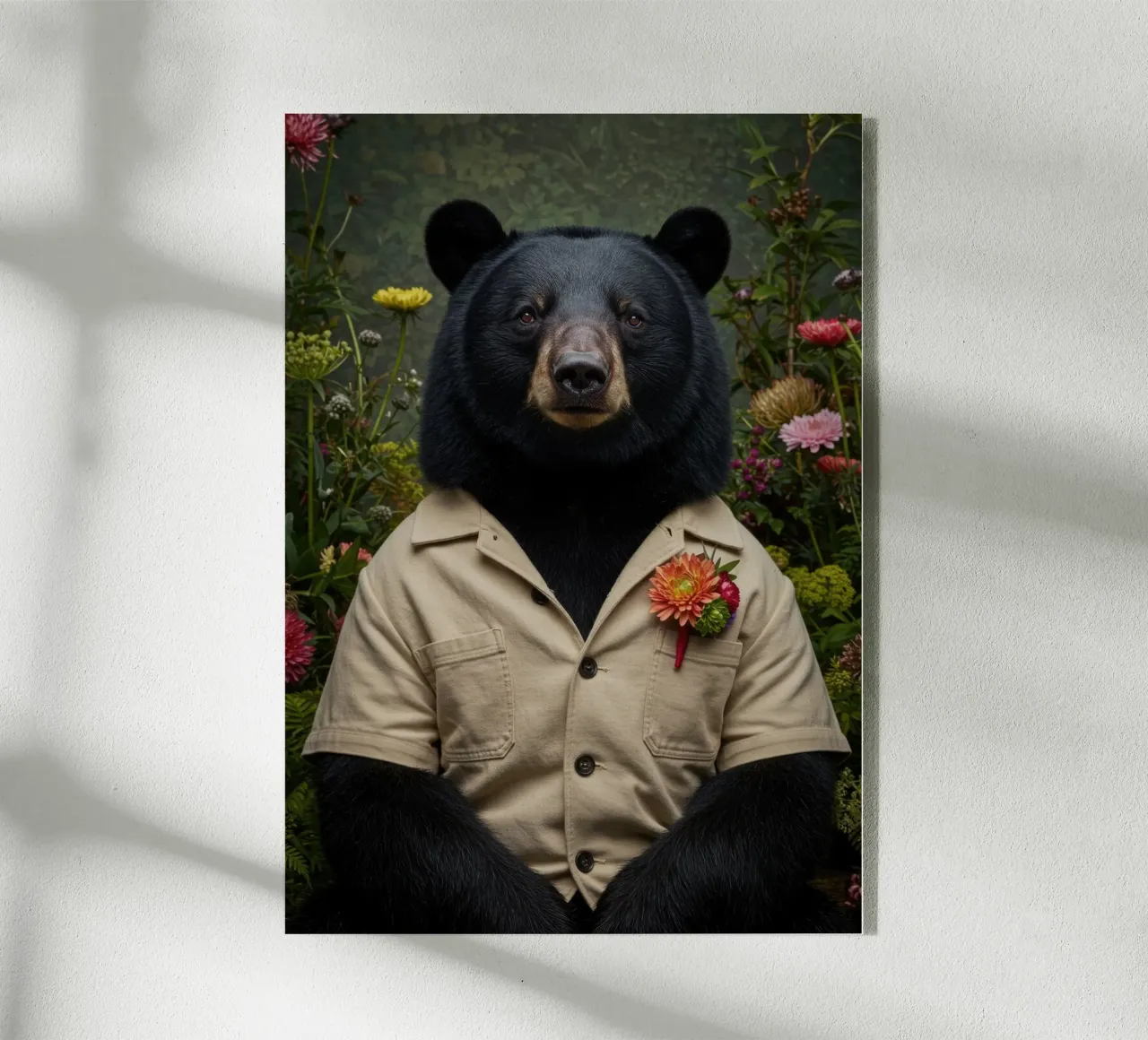 Orso floreale plexiglass da Pawtrait Studio