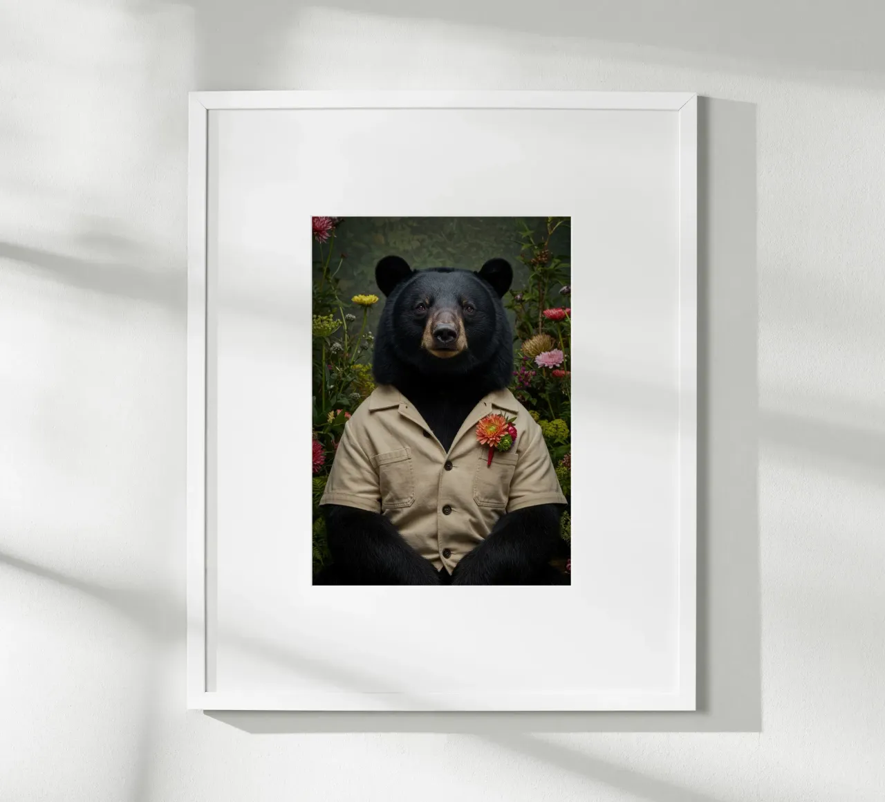 Orso floreale carta hahnemühle da Pawtrait Studio
