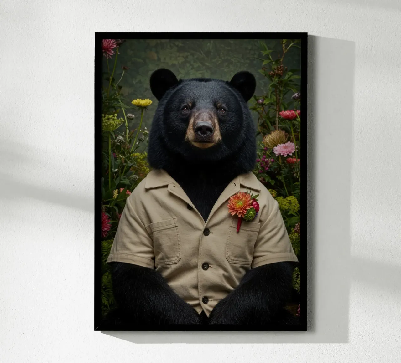 Orso floreale carta hahnemühle da Pawtrait Studio