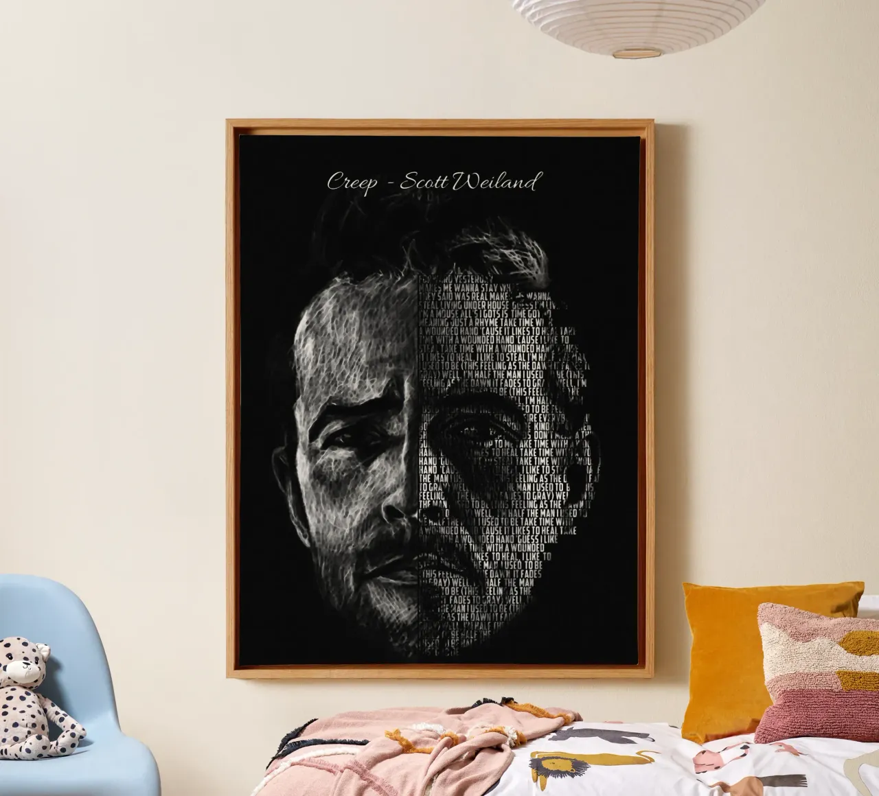 Creep (Text art) canvas with Floater frame by Gunawan Rb