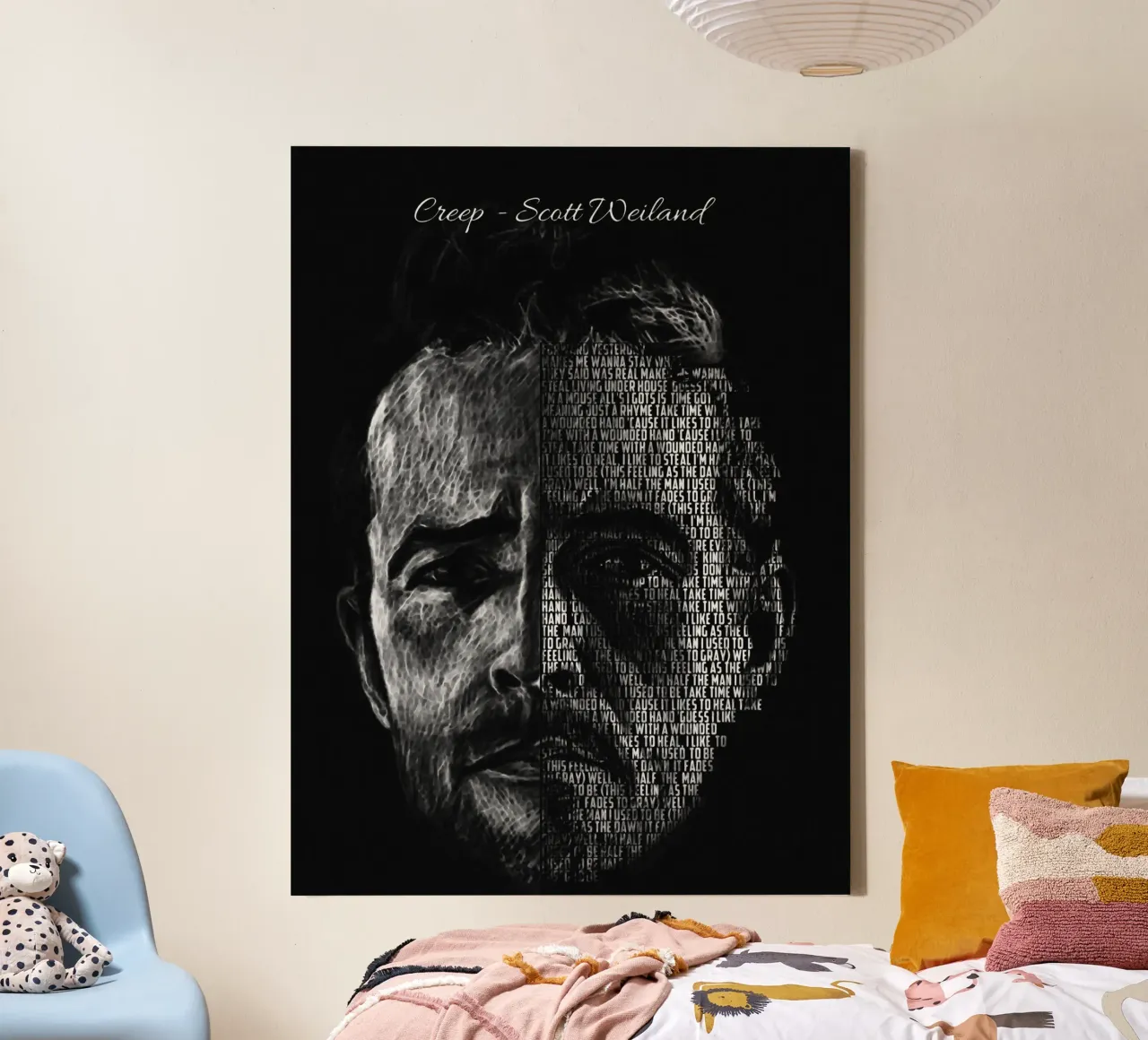 Creep (Text art) canvas with Floater frame by Gunawan Rb