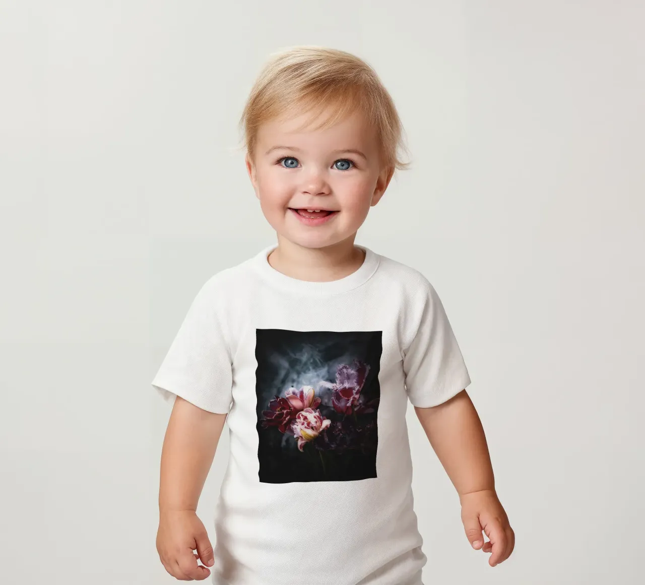 Moody Tulip Bouquet baby t-shirt by flowers.and.delight