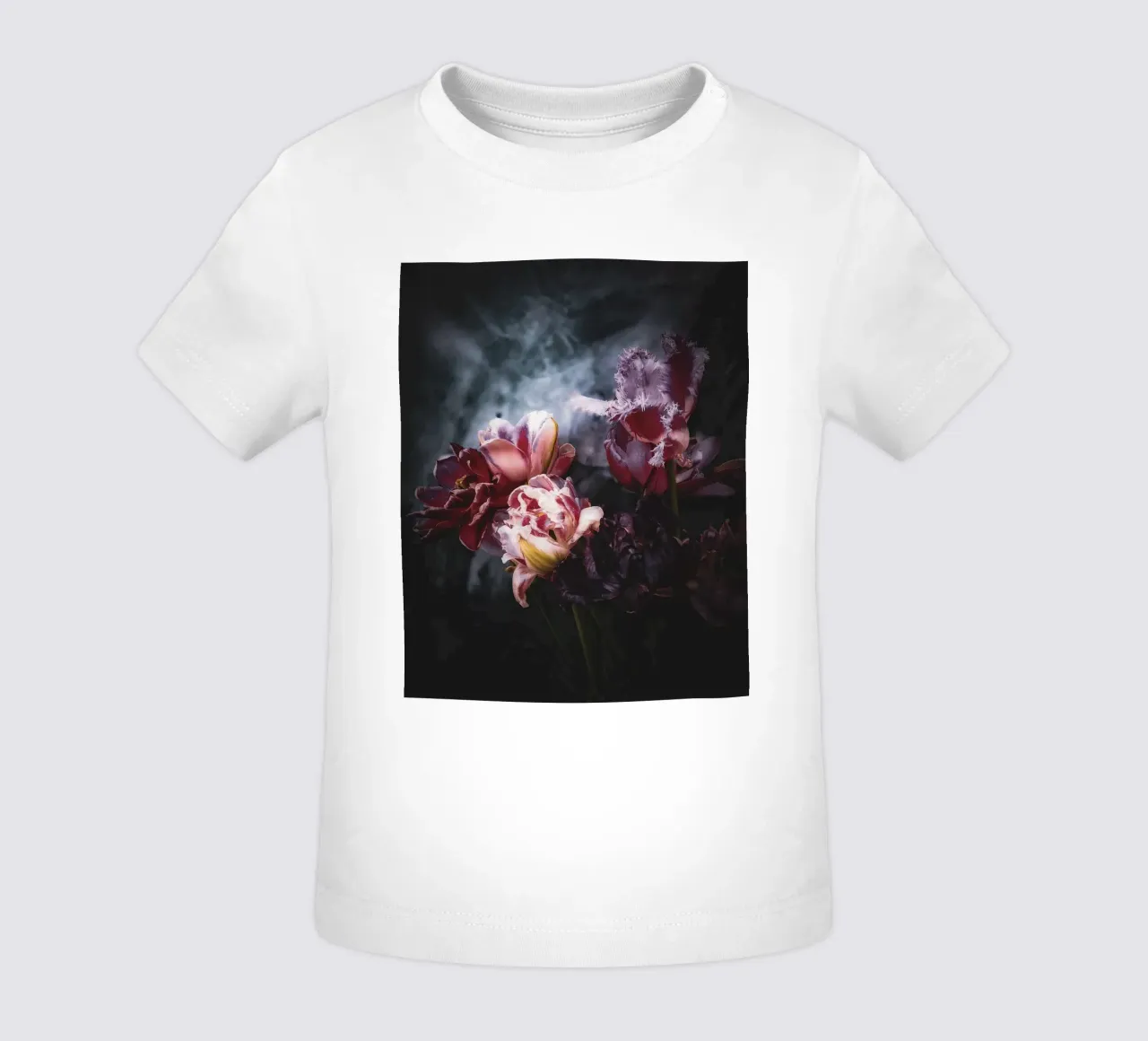 Moody Tulip Bouquet baby t-shirt by flowers.and.delight