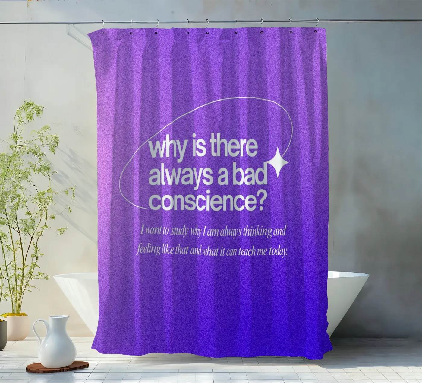 bad conscience Duschvorhang von pixelflow