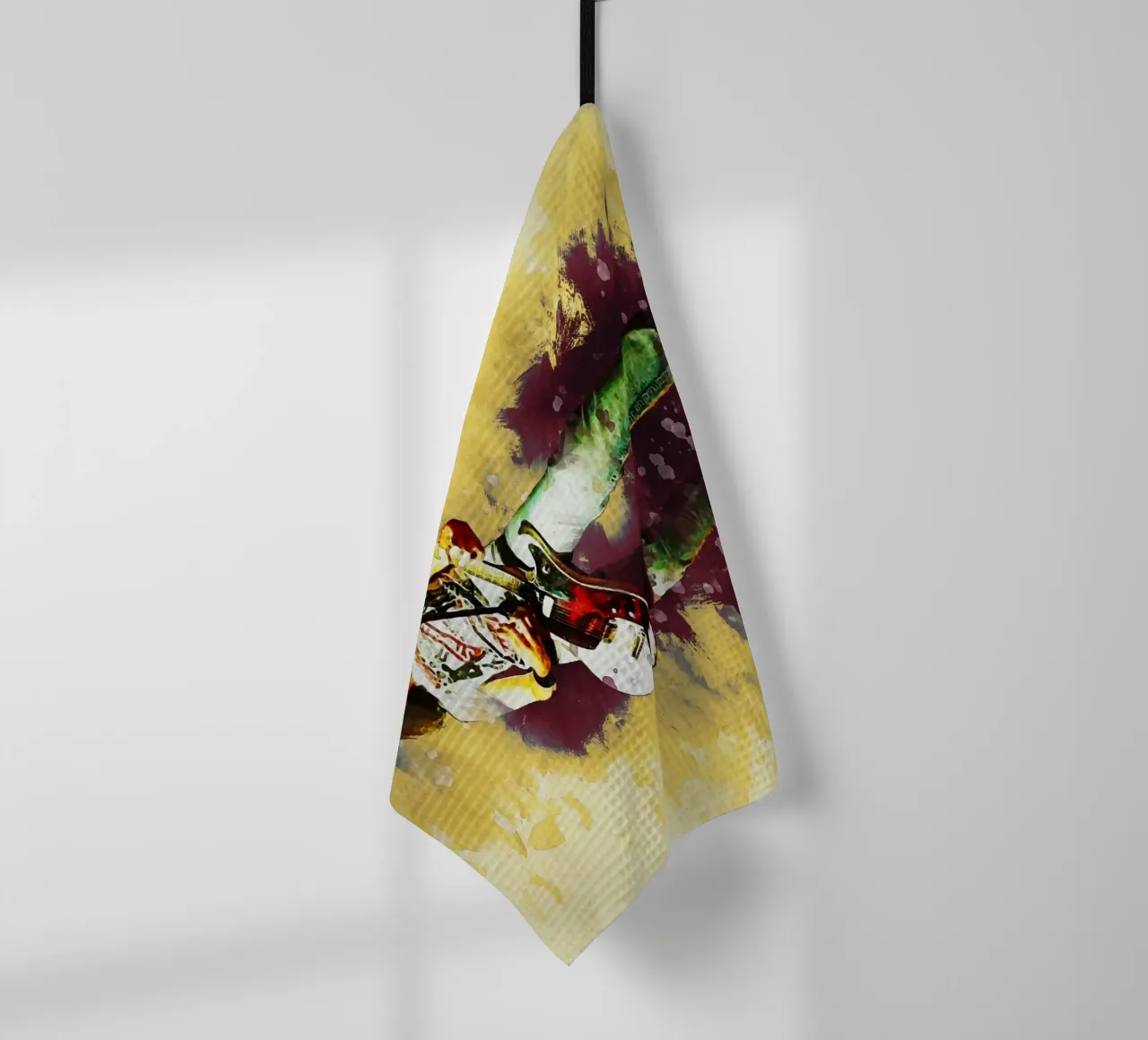 Smudge Johnny Ramone tea towel by Gunawan Rb