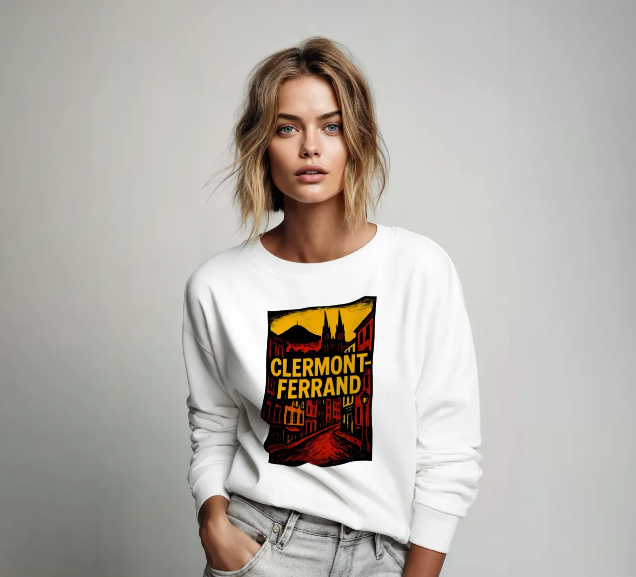 Clermont-Ferrand - L'ombra del vulcano, la luce cruda felpa da JETLAG | affiches voyage