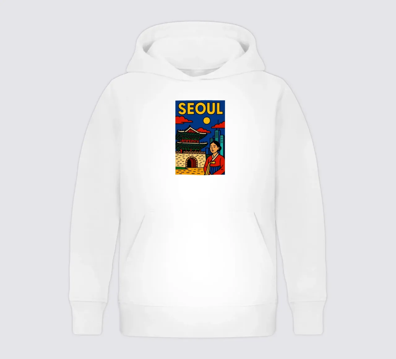Seúl - Entre la tradición y el neón sudadera con capucha para niño de JETLAG | affiches voyage
