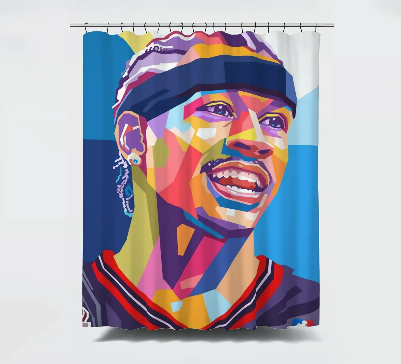 Iconic Basketball-Allen Iverson shower curtain by Hantamrata