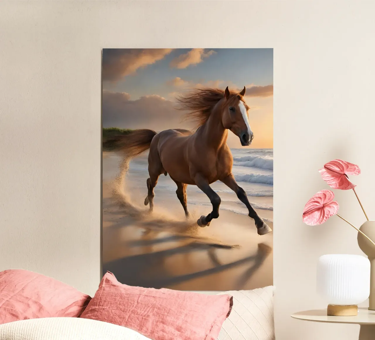 Pferd am Strand carta hahnemühle da Poster Dreams