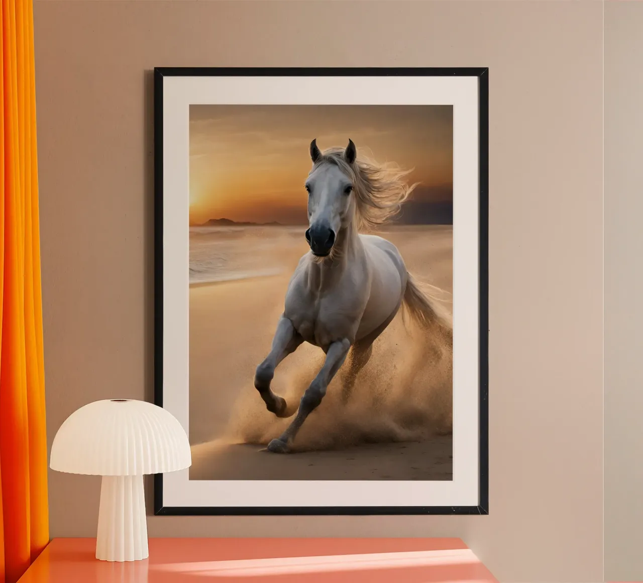 Pferd am Strand carta hahnemühle da Poster Dreams
