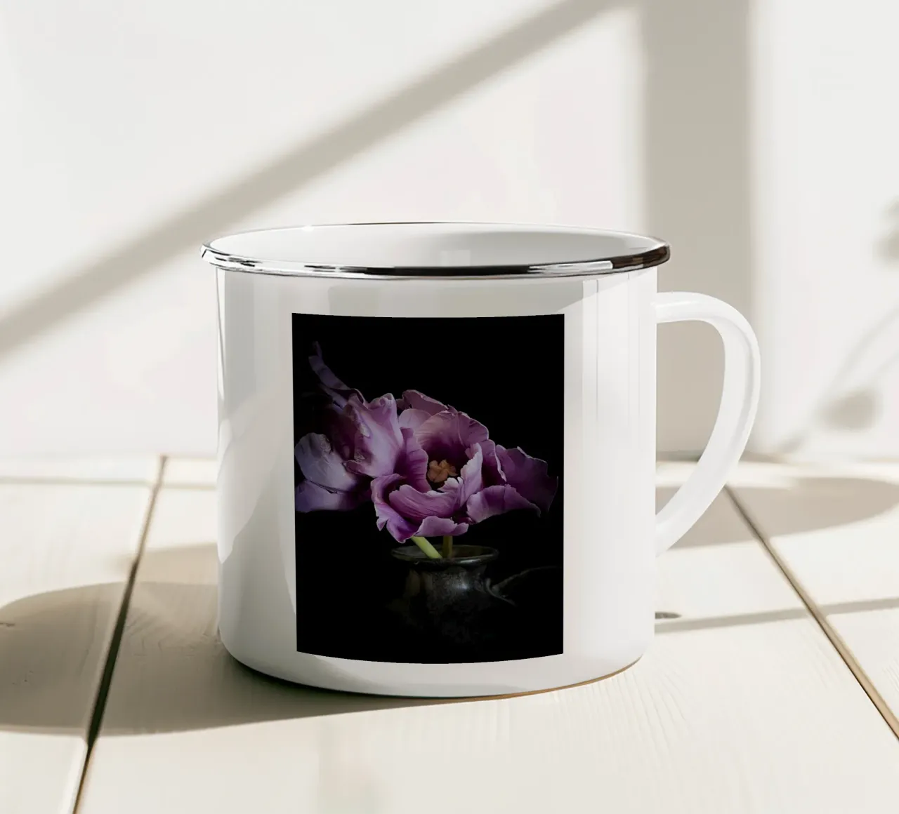 Purple Tulips tazza in smalto da flowers.and.delight