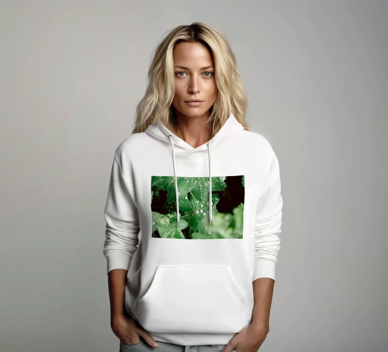 Lady's Mantle with Waterdrops sudadera con capucha de flowers.and.delight