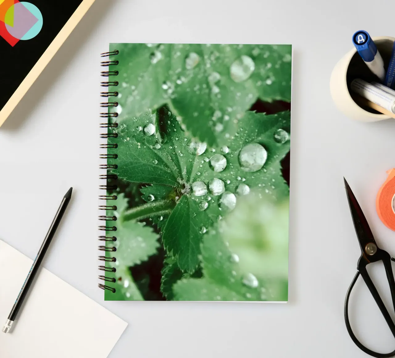 Lady's Mantle with Waterdrops spiral notebook by flowers.and.delight