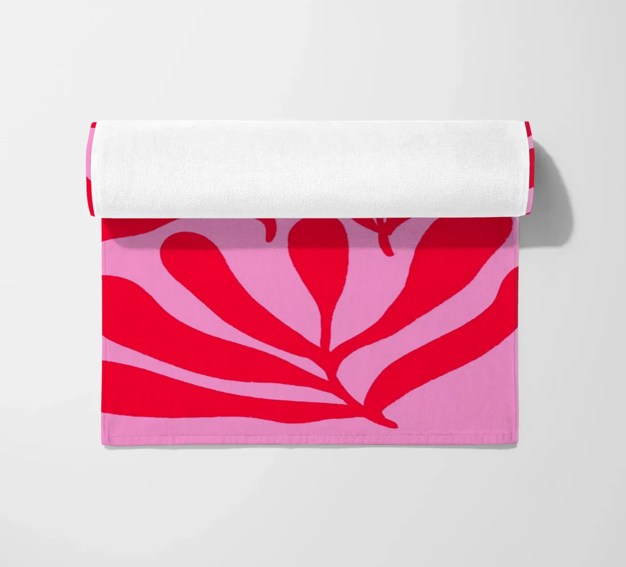 Colorful branches - pink and red beach towel by Wackapacka