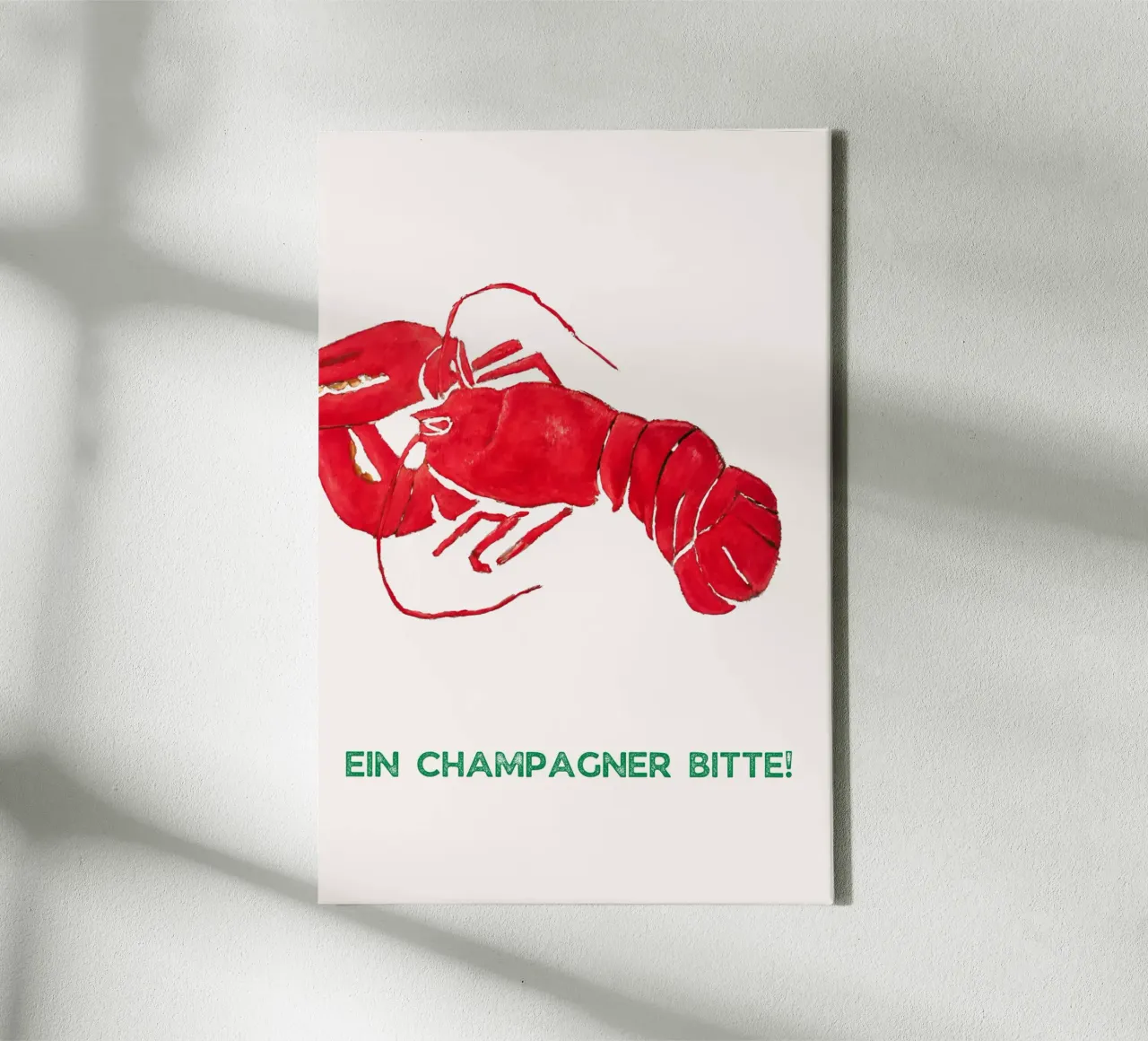 Lobster and Champagner canvas with Floater frame by Second Canvas