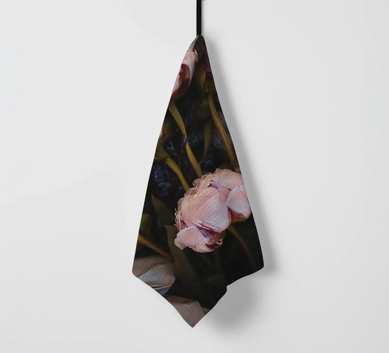 Fresh Market Peony Bouquet tea towel by flowers.and.delight