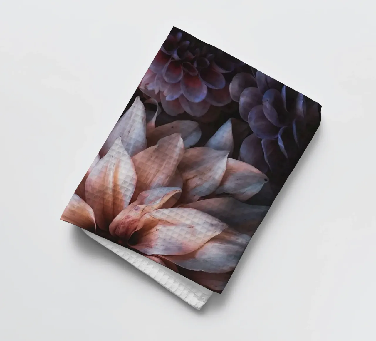 Moody Dahlias tea towel by flowers.and.delight