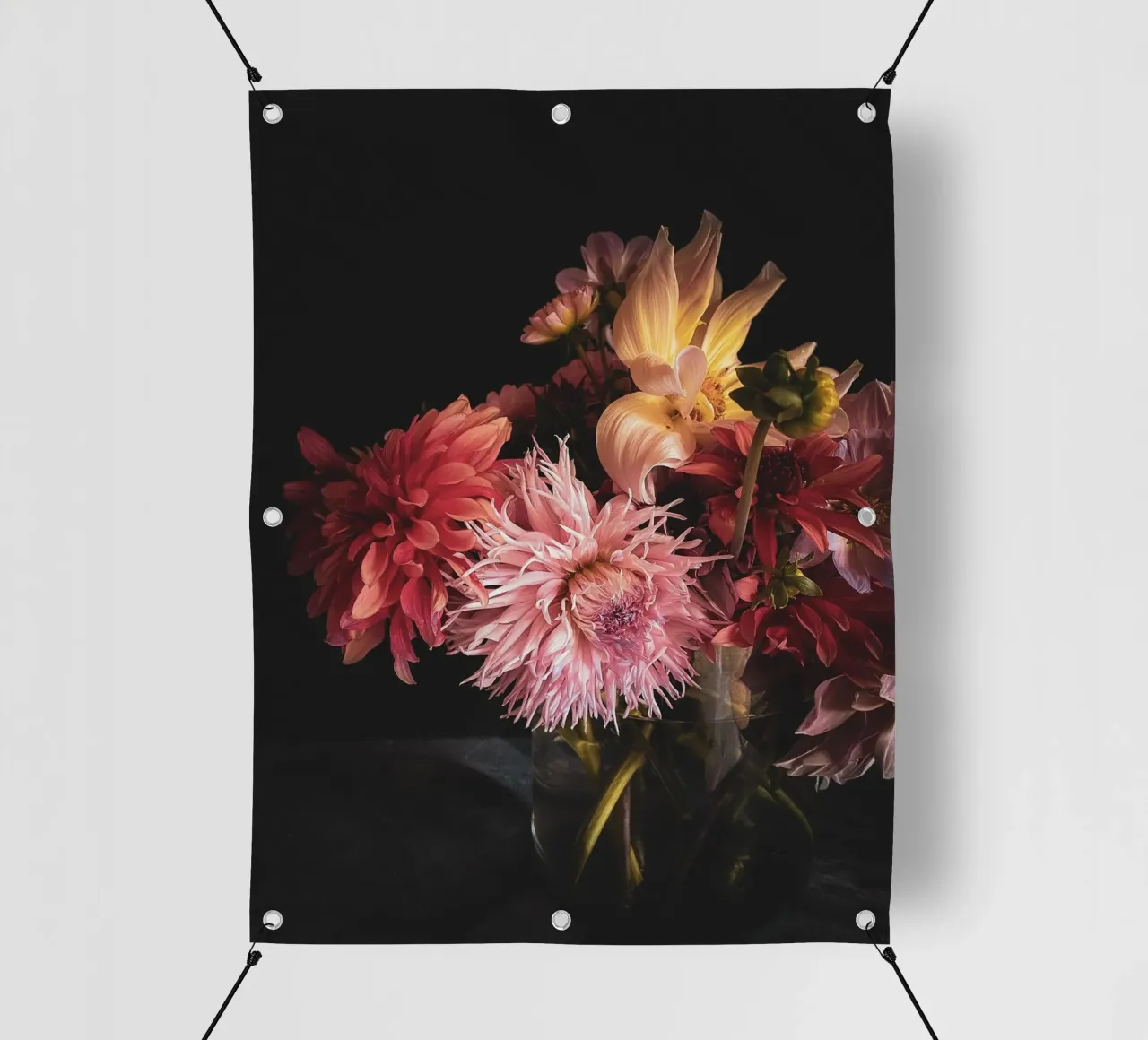 Moody Dahlia Bouquet telo in pvc da flowers.and.delight